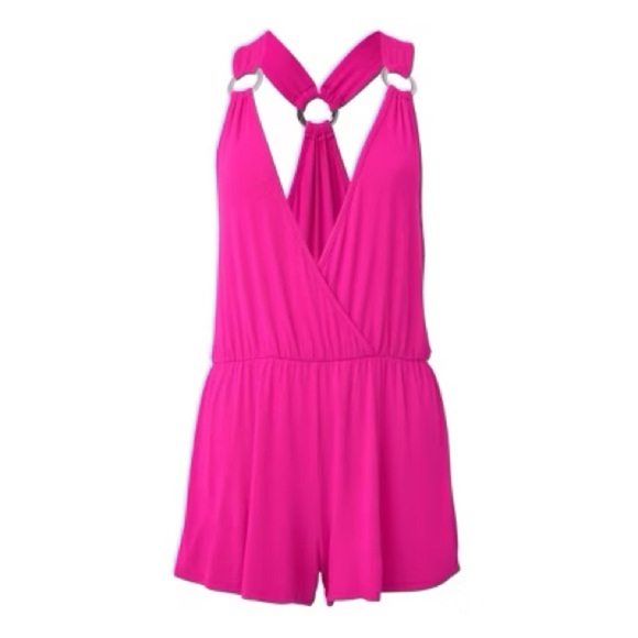 🌺VENUS Hot Pink Halter Romper size Large 🌺 - Picture 2 of 15